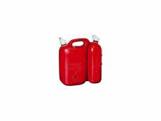 Jerrycan double compartiment rouge 5 l essence + 2.5