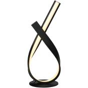 Lampe à poser design contemporain - lampe de table design spirale - dim. 21L x 15l x 43H cm - alu. noir LED blanc chaud