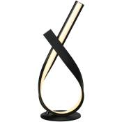 Lampe à poser design contemporain - lampe de table design spirale - dim. 21L x 15l x 43H cm - alu. noir LED blanc chaud - Noir
