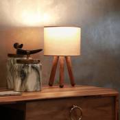 Lampe de bureau Preston E27 hauteur 33 cm bois naturel / sable