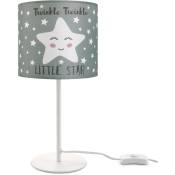 Lampe pour enfants Lampe de table Chambre d'enfant Lampe à motif étoile, E14 Blanc, Gris (Ø18 cm) - Paco Home