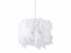 Lampe suspension plumes blanches derick 26222BL