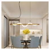 Led Suspension spirale créative, Lampe à suspension en bois,corde et métal noir,réglable en hauteur luminaire pour salon & salle à manger,moderne