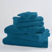 Lot de 6 Gants De Toilette Unis et Colorés - Turquoise - 16 x 21 cm