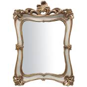 Miroir avec soutien et Miroir Mural à accrocher L26.5PRx4.5xH37.5 cm, doré/blanc vieilli.