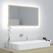 Miroir led lumineux de salle de bain Style baroque - Miroir mural Chêne sonoma 80x8,5x37 cm Aggloméré BV115479