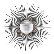 Miroir rond convexe soleil métal 93x93cm