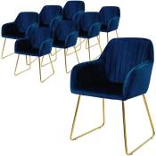 Ml-design - Set de 8 Chaises de Salle à Manger, Bleu,