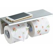 Norcks - Porte-Papier Toilette, Support Mural en Acier Inoxydable, Double Rangement pour Papier Toilette, Argent - Argent