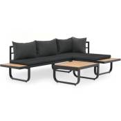 Nova - Ensemble de jardin élégant et moderne avec canapé d'angle avec coussins et table