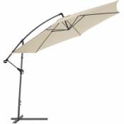 Parasol 350 cm avec housse de protection meuble jardin beige - Beige