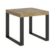 Petite table carrée extensible 90 à 246cm chêne
