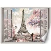 Poster XXL, Fenêtre avec vue sur la Tour Eiffel -