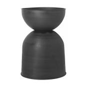 Pot de fleur réversible en fer noir XS Hourglass -