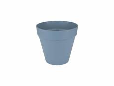 Pot de fleur rond en polyéthylène avec 4 roulettes et réserve d’eau, couleur tendance bleu vintage ø 40 cm LOF8711904282127