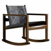 Rocking chair Peglev - Objekto noir en cuir