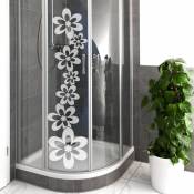 Sticker porte de douche alignement de fleurs 100 x