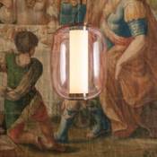 Suspension Meridiano Media / LED - H 41cm - Fontana Arte rose en verre