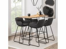 Table de bar - klakar - 127x58 cm - chêne / noir - style moderne