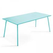 Table de jardin rectangulaire en métal turquoise 120