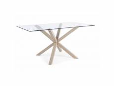 Table may rectangulaire pied naturel 160 x 90 cm