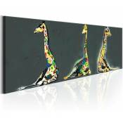 Tableau girafes colorées - 135 x 45 cm - Multicolore