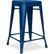 Tolix Style - Tabouret de bar - Design industriel - Acier mat - 60cm - Nouvelle édition - Stylix Bleu foncé - Acier, Metal - Bleu foncé