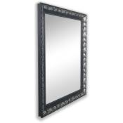 Trio - Tanja - Miroir avec cadre - Noir/Argenté - 55x70cm - Noir/Argenté