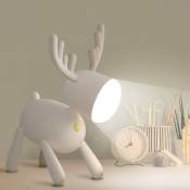 Veilleuse Portable Enfant,2 couleurs LED Lampe de Cerf Mignon,Lampe de table de protection oculaire à intensité variable, USB rechargeable Chambre