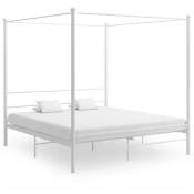Vidaxl - Cadre de lit à baldaquin Blanc Métal 180x200 cm
