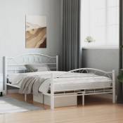 Vidaxl - Cadre de lit blanc métal 120x200 cm