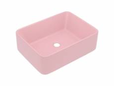 Vidaxl lavabo de luxe rose mat 41x30x12 cm céramique 147043