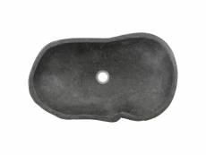 Vidaxl lavabo en pierre de rivière ovale 60-70 cm 142771