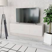 Vidaxl - Meuble tv Aggloméré 120x40x34 cm Blanc brillant