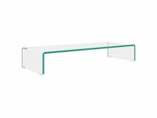Vidaxl meuble tv/ pour moniteur 80 x 30 x 13 cm verre transparent 244129