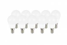 10 ampoules LED mini globe E14 3 3W=25W Blanc chaud
