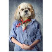 Affiche Portrait de chien habillé - 40x60cm - made