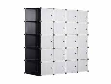 Armoire plastique chambre faite de modules avec 4 tringle à vêtements pour le stockage de vêtements accessoires jouets livres chaussures 13 cubes noir