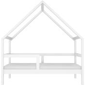 Bim Furniture - Lit bébé Peak House 160 x 80 en pin blanc mat