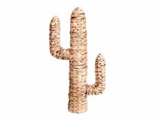 Cactus en jacinthe d'eau tressée natural living - h. 80 cm - marron