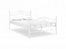 Cadre de lit blanc métal 120x200 cm