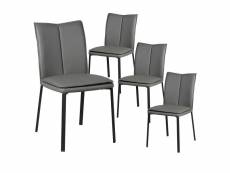Callum - lot de 4 chaises grises avec sur-coussin