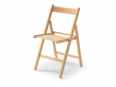 Chaise pliante en bois naturel - 79 x 42.5 x 47.5 cms E3-73799