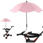 Couleur rose) Parasol pliant portable, parasol avec pince universelle, parapluie réglable spf 50+ pour poussettes, chaises de plage, fauteuils