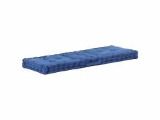 Coussin de plancher de palette coton matelas de sol 120x40x7 cm bleu clair dec021821