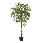 Ficus artificielle vert en pot H150