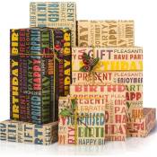 Galozzoit - Papier Cadeau Kraft, Papier Cadeau Anniversaire, Papier Cadeau Vintage, Papier Cadeau Anniversaire Enfants et Hommes pour Toutes Les