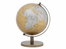 Globe décoratif, métal et plastique, couleur or, dimensions : 20 x 20 x 28 cm 8052773836821