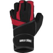 Gorilla Sports - Gants d'entrainement + bande de soutien pour articulations noir/rouge taille s-xl - Taille : l