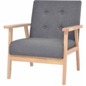 Helloshop26 - Fauteuil chaise siège lounge design club sofa salon tissu gris foncé - Gris